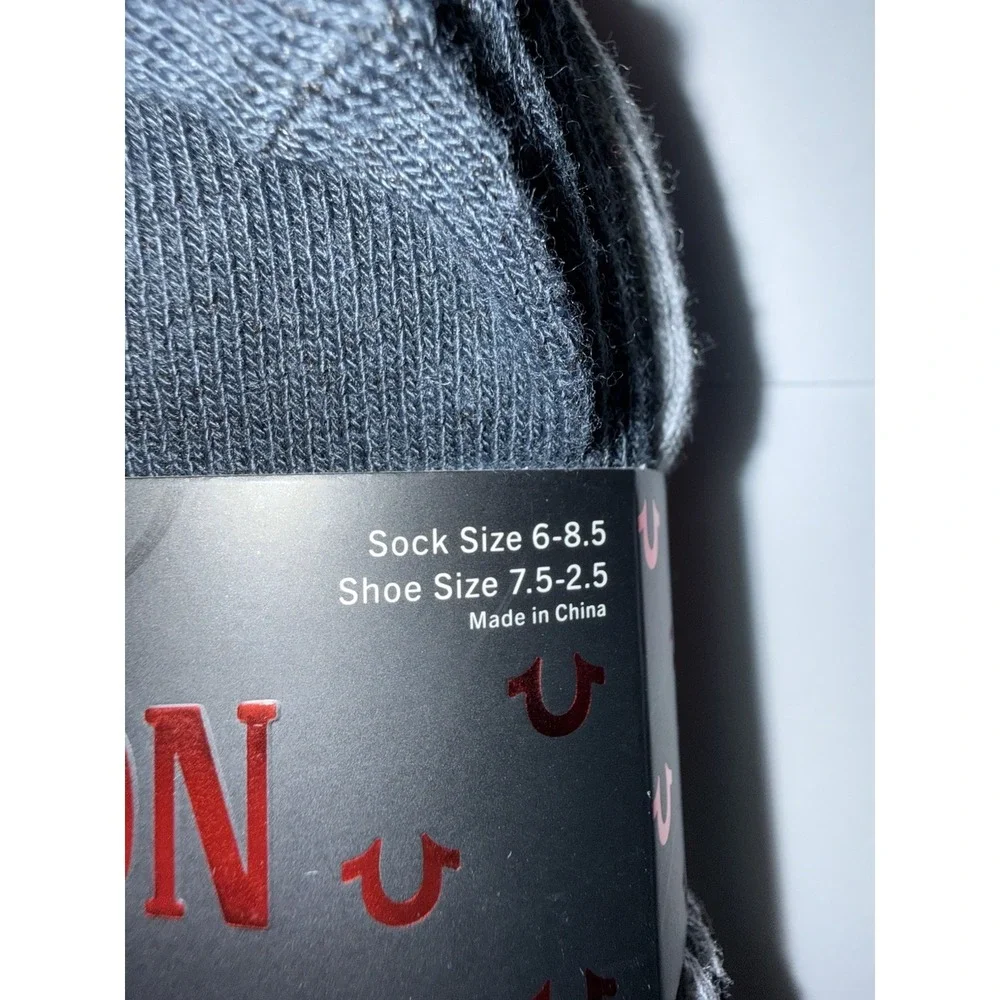 True Religion Boys 20 Pack Low Cut Socks Size 6-8.5 Black Gray White New NWT